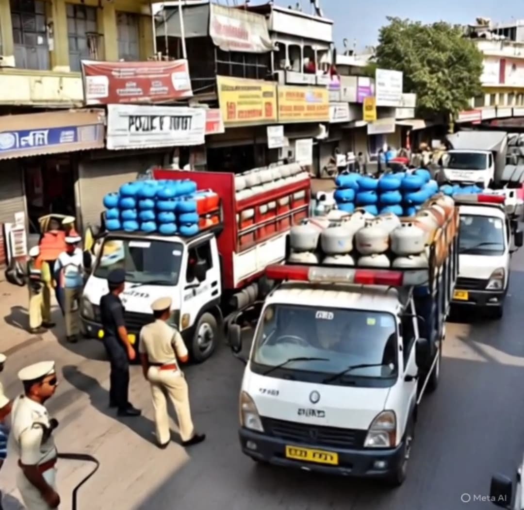 LPG गैस से भरे 5 ट्रक और केमिकल जब्त