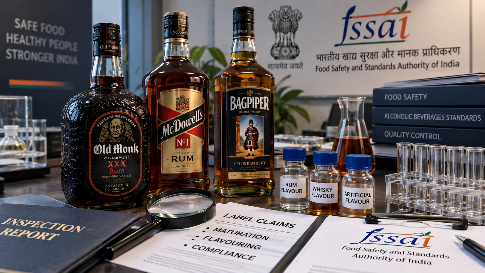 शराब में फ्लेवरिंग का खेल? Old Monk, McDowell’s और Bagpiper पर FSSAI की कार्रवाई